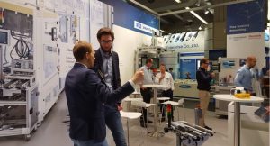The SmartFactory-KL booth at the 2017 SPS IPC Drives Nuremberg